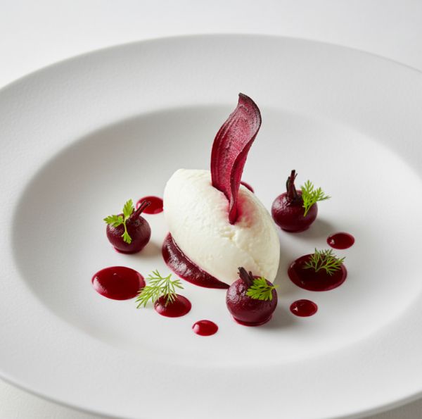 Goat’s Cheese Mousse with Textures of Beetroot