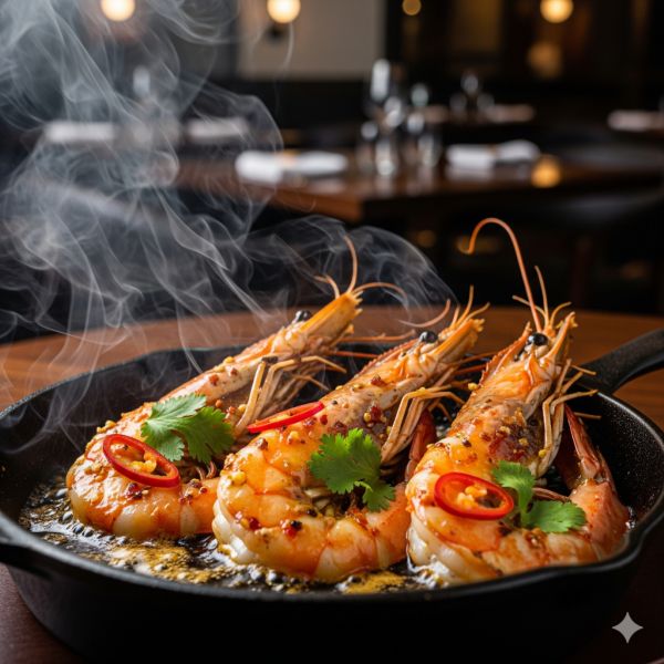 King Prawns in a Butter & Bisque Emulsion